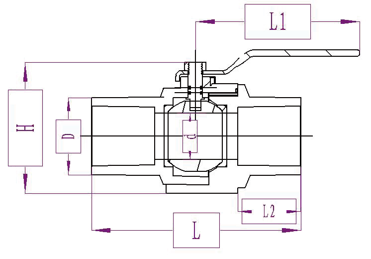 PVC TWO-PIECE BALL VALVE STAINLESS STEEL HANDLE (BAGO)