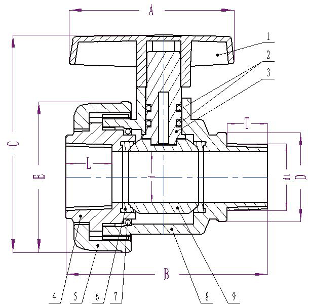 PVC IRRIGATION BALL VALVE FXM1